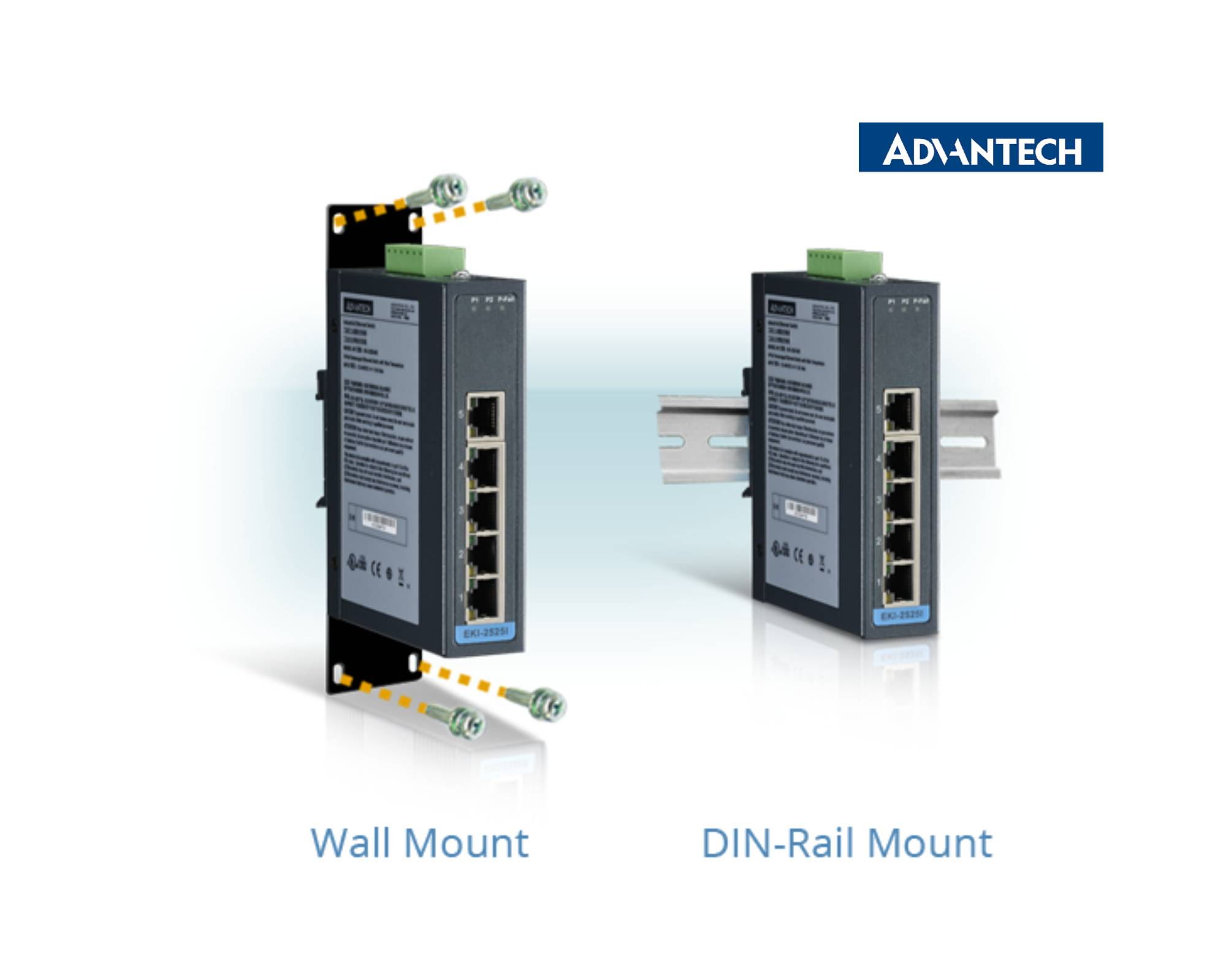 Advantech EKI-2525 Series of Unmanaged Switches Family Photo